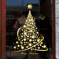 圣诞节装饰品静电贴窗贴窗花玻璃橱窗圣诞树贴纸创意气氛场景布置