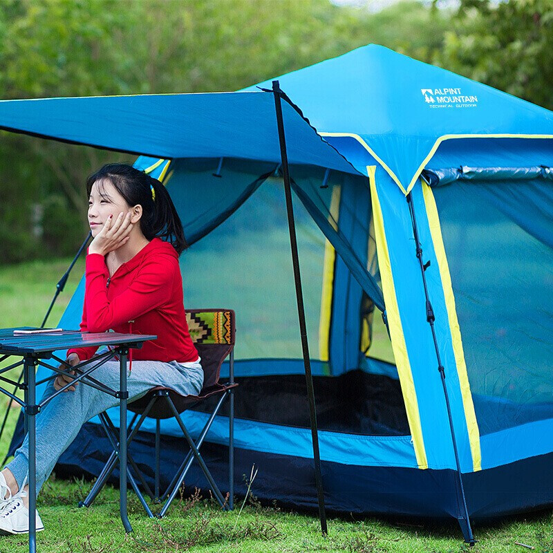 埃尔蒙特帐篷户外3-4人家庭套装野营露营防水野外全自动帐篷