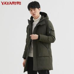 yaya鸭鸭羽绒服男士中长款羽绒服