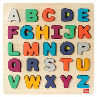 babycare拼图儿童数字母手抓板3岁宝宝早教积木质拼图入门级 字母认知板圣诞节礼物