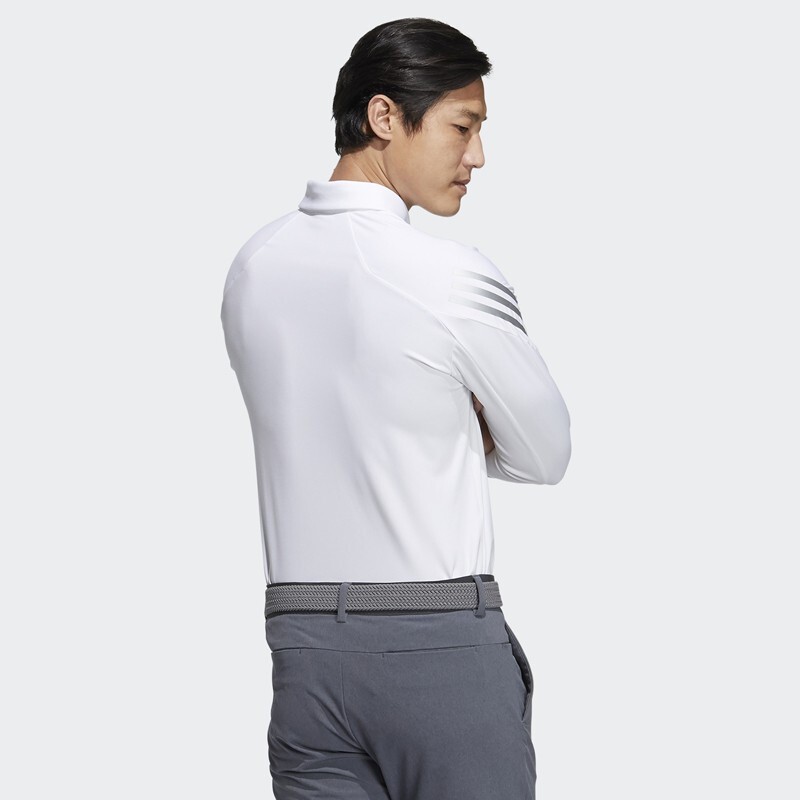 Adidas阿迪达斯高尔夫服装男春秋冬季新款上衣略厚 保暖 golf男士运动长袖polo衫 GT3443 白色 XXL