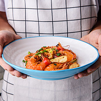 雅诚德北欧简约创意米饭碗家用碗碟碗盘单个汤碗大号陶瓷碗沙拉碗