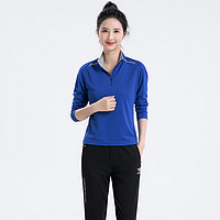 2022新款夏季女式t恤羽毛球网眼透气短袖跑步修身运动外套 L 彩蓝