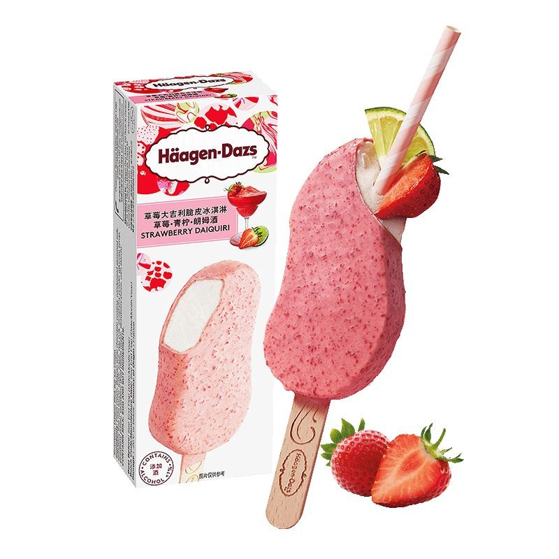 哈根达斯 草莓大吉利脆皮条 69g*1支 冰淇淋