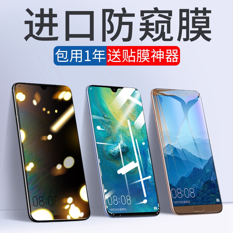双鸥 华为mate20钢化膜mate10防窥膜mata20x全屏pro全覆盖mete防窥mt蓝光手机meta2o贴膜m20水凝5G版x魅特m10半mte