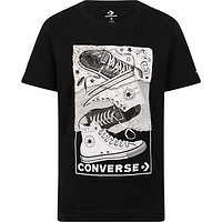 CONVERSE 匡威 Logo sneakers print t shirt in black