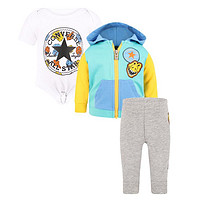 CONVERSE 匡威 Dino logo colorful tracksuit and onesie in white set