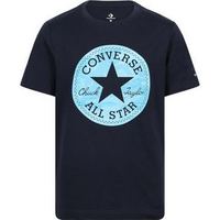 CONVERSE 匡威 Logo t shirt in navy and blue