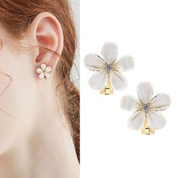 viennoisjewelry 威妮华 时尚简约百搭小清新甜美花朵耳环耳夹无耳洞