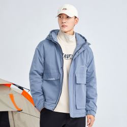 camp 拓路者 工装短款连帽外套秋冬新款纯色防风派克服休闲帅气潮男式