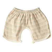有机棉宝宝短裤婴儿开裆短裤夏季五分裤 BC-004绿白 66cm
