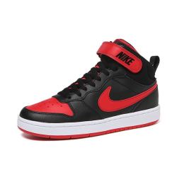 nike 耐克 新款court borough mid 2 gs黑红小禁穿板鞋cd7782-003