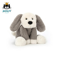 jELLYCAT Smudge Puppy史玛吉小狗毛绒玩具儿童玩偶生日礼物 灰色和白色 H24 X W12 CM