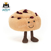 jELLYCAT 2021款趣味法式葡萄干面包可爱公仔毛绒玩具睡觉小玩偶生日礼物 米黄色 H12 X W12 CM