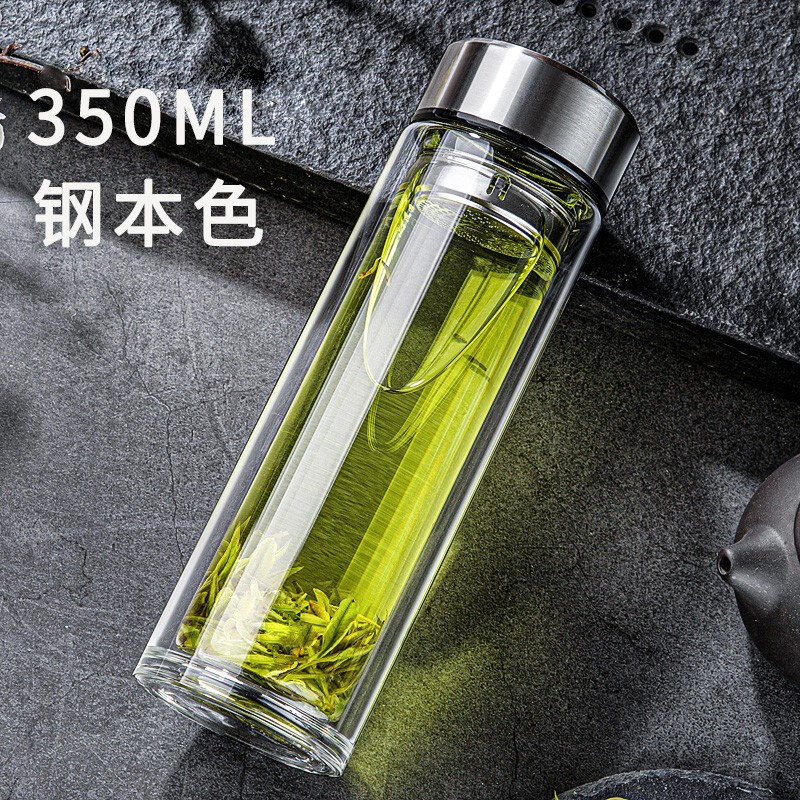 ROYALLOCKE 皇家洛克 双层玻璃茶杯 钢本色350ML