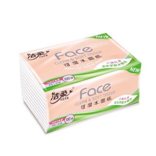 cs洁柔粉face系列抽纸3层100抽8包195133mm