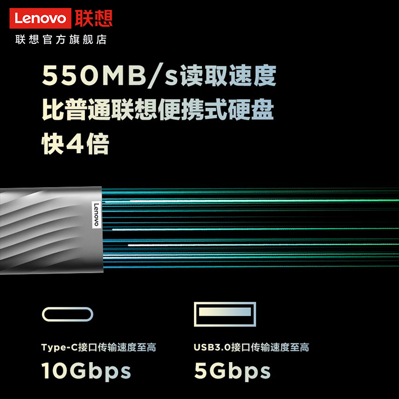 Lenovo 联想 Type-c USB 3.1 550MB/s高速SSD双接口