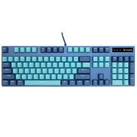 RAPOO 雷柏 V500 PRO 104鍵 有線機械鍵盤 青花藍 雷柏紅軸 單光