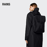 RAINS 18日：Rains Buckle Backpack Mini 雙肩包搭扣書包小型防水背包男女同款黑色