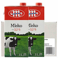 MLEKOVITA 妙可 波兰原装进口 田园系列 全脂纯牛奶早餐奶 1L*12盒 优质蛋白