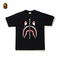 BAPE男装春夏鲨鱼拉链印花迷彩图案短袖T恤110017G XXL 白色WHJ
