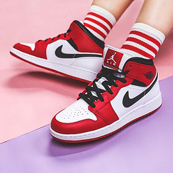 nike耐克airjordan正代系列airjordan1midgs大童篮球鞋554725173红色