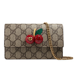 gucci古驰ggsupreme帆布樱桃迷你手袋481291k9gxt8694