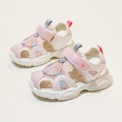 abckids22夏季新款童鞋甜美可爱风儿童沙滩凉鞋宝宝包头鞋
