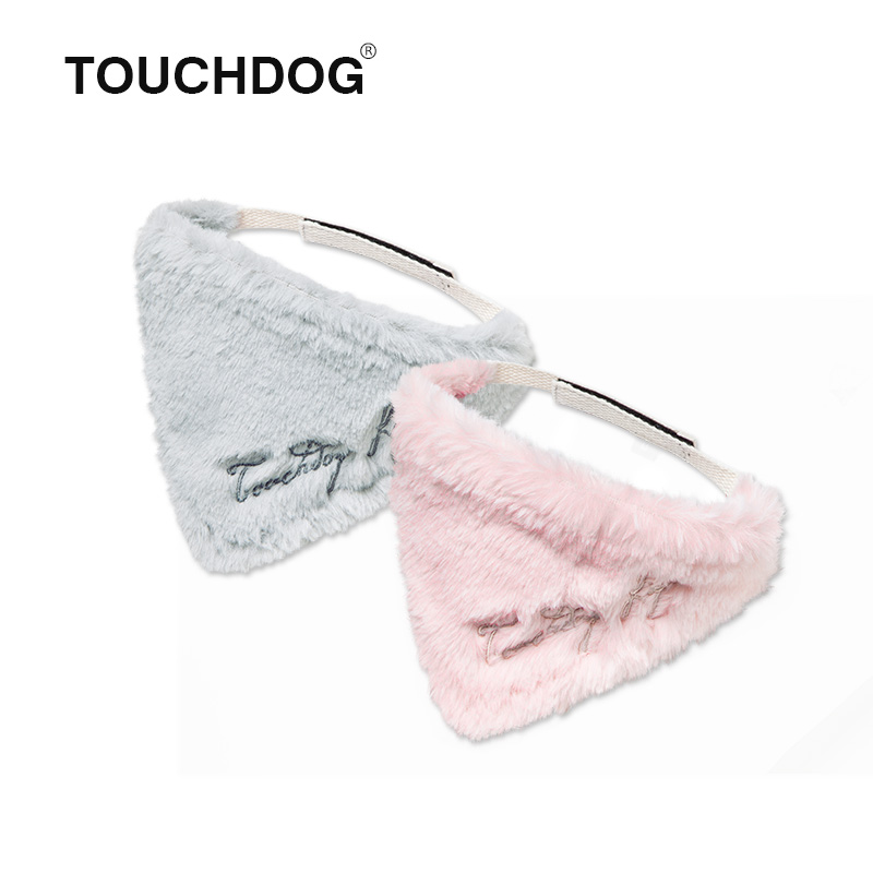 Touchdog它它 猫狗口水巾围脖围嘴围巾领巾泰迪金毛萨摩耶三角巾（M-中型、TDST0069B）