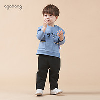Agabang 阿卡邦 韩国阿卡邦男女童春秋款字母印花长袖两件套装