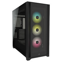 美商海盗船 iCUE 5000X RGB 钢化玻璃中塔式 ATX PC 智能机箱