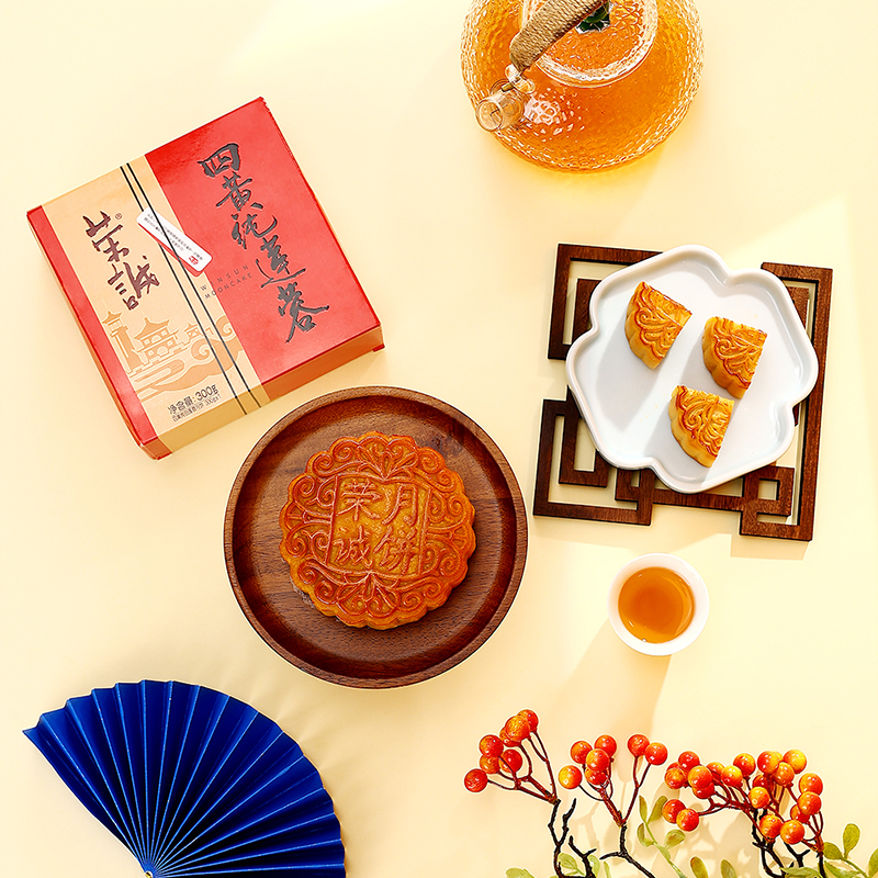 荣诚黄白莲蓉月饼蛋黄莲蓉广式散装月饼大月饼团购新鲜中秋自食