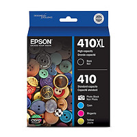 EPSON 愛普生 410XL黑色和標準照片黑色和C / M / Y彩色墨盒，組合5件裝