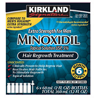 科克兰 Kirkland 可兰 米诺地尔生发液 5%Minoxidil 海外进口柯克兰男士脂溢头发生发水 60ml*6瓶装