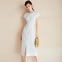 ZOPIN 作品 夏季气质女神范设计感纯色连衣裙收腰显瘦中长款裙子