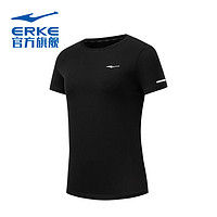 ERKE 鴻星爾克 短袖新款女子運動吸汗透氣跑步休閑針織短袖T恤