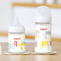 Pigeon 贝亲 母乳实感第3代PRO系列 玻璃奶瓶 160ml 动物园白色 SS 1月+