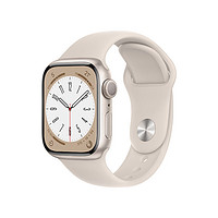 Apple 蘋果 Watch Series 8 GPS款 智能手表 41mm 星光色鋁金屬表殼 星光色硅膠表帶（GPS、血氧、ECG）