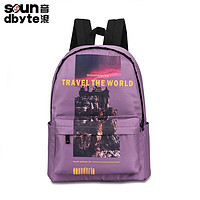 EPIPHQNY &SOUNDBYTE韩版印花双肩包女学院风学生书包电脑背包 21341有侧袋款
