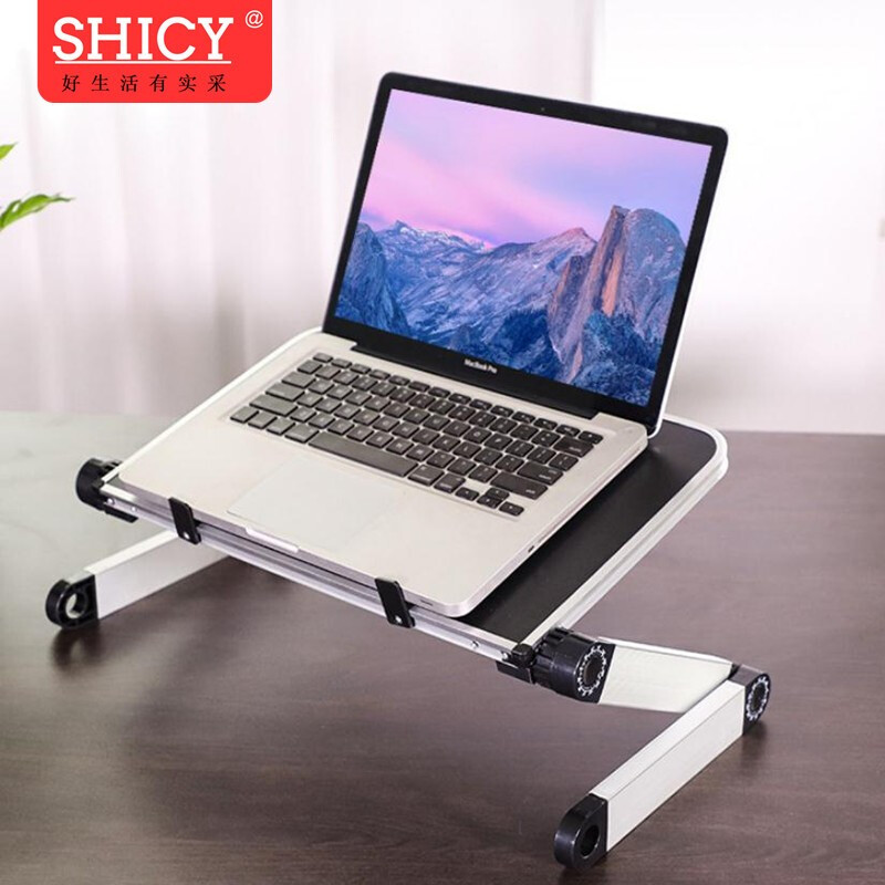 SHICY 实采 笔记本平板支架 升降折叠桌 床上早餐电脑桌 懒人书桌子 显示器增高架 加大款两节臂白色26