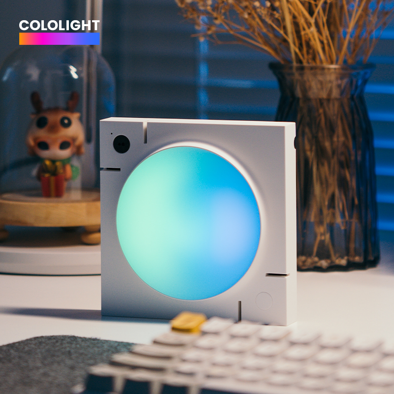 Cololight MIX小奶砖粉砖蓝牙多彩量子灯奇光板智能电竞房RGB氛围灯磁吸电脑周边摆件小夜灯 白色