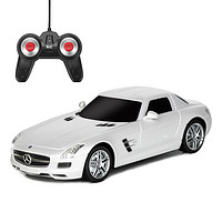 美致 模型（MZ）遥控汽车1:24奔驰SLS跑车儿童玩具车仿真车模摆件电动可遥控可充电 男孩礼物白色
