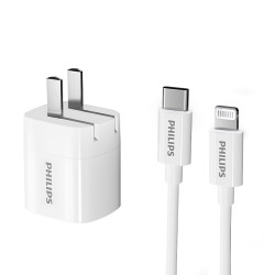 philips飞利浦苹果充电器iphone系列快充套装pd20w双口充电套装mfi