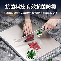 竹匠人家 304不锈钢双面菜板家用分类塑料案板水果砧板加厚切菜板带磨刀