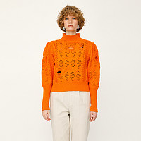 SLY 斯赖 春季新品时尚高领灯笼袖镂空针织衫030ESY70-1850