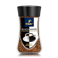 Tchibo 奇堡 德国进口奇堡TCHIBO黑白速溶咖啡0糖0脂0卡美式冻干纯黑咖啡粉100g/罐 黑白速溶型200g