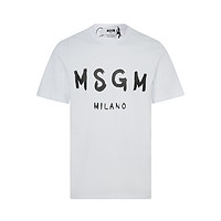 MSGM 男士简约字母logo图案简单设计休闲圆领套头短袖T恤衫