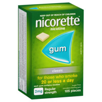 nicorette 力克雷 经典口味戒烟口香糖 2mg 105粒