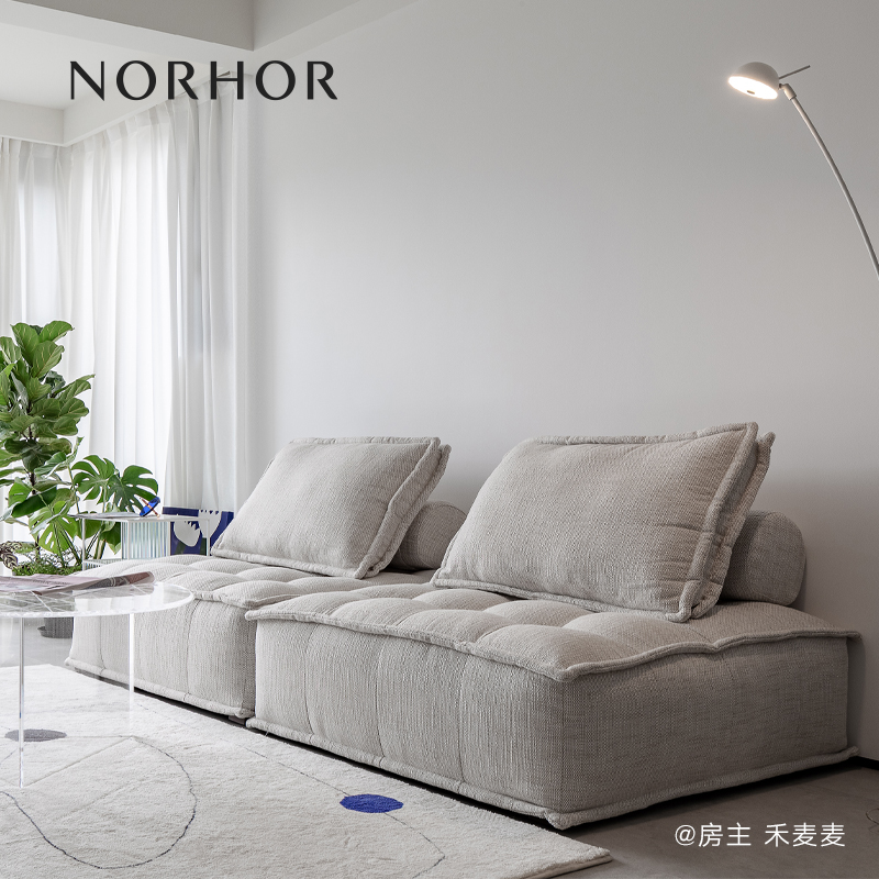 特惠北欧表情/皮埃蒙特布艺沙发/荷兰ASIADES意式简约模块米色K（三人、米色M款 4月下旬发）