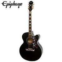 Epiphone J-200 EC Studio 黑色 42英寸单板缺角亮光J型民谣电箱吉他